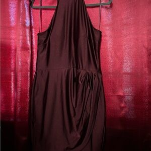 Elegant Burgundy Halter Dress